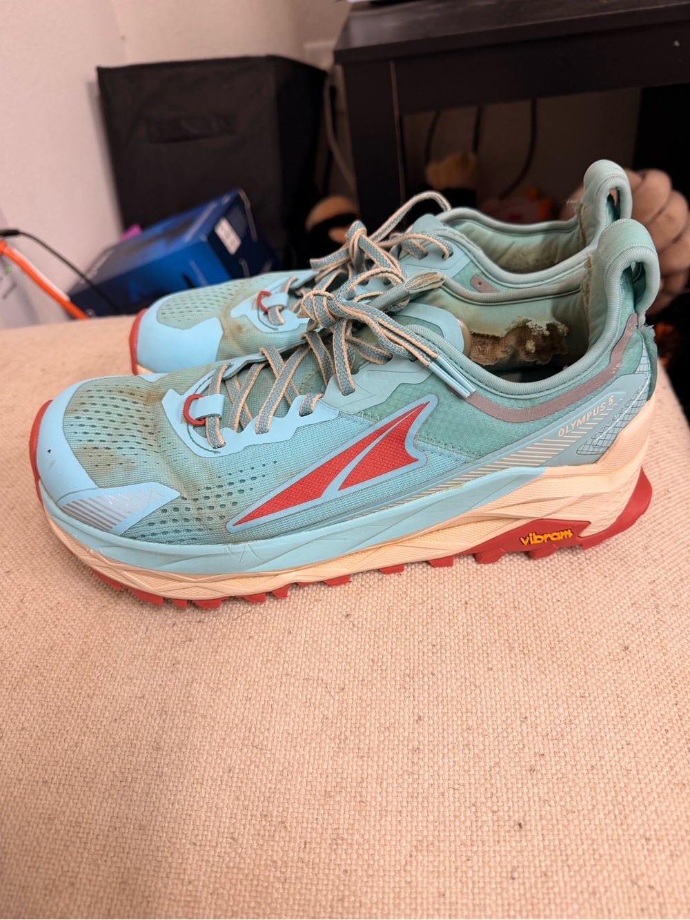 Altra Trail Running Shoes in Mint with Coral Accents